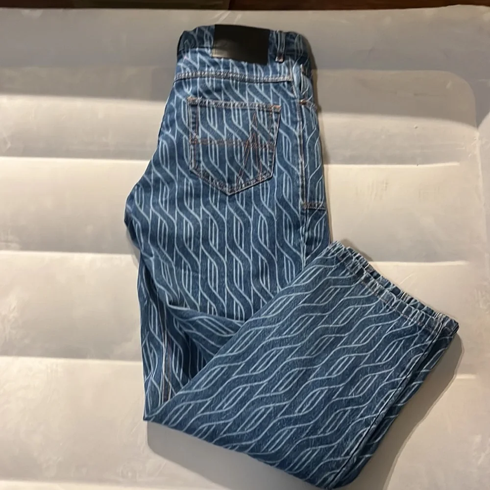 $400 Ahluwalia Size S(30”) Low Rise Baggy Loose Fit Laser Jeans NWT - Picture 8 of 9
